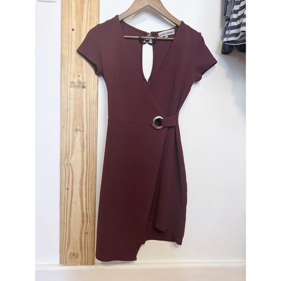 Almost Famous Dresses & Skirts - Almost Famous Women's Medium Mini Burgundy Wrap A-Symmetrical Dress